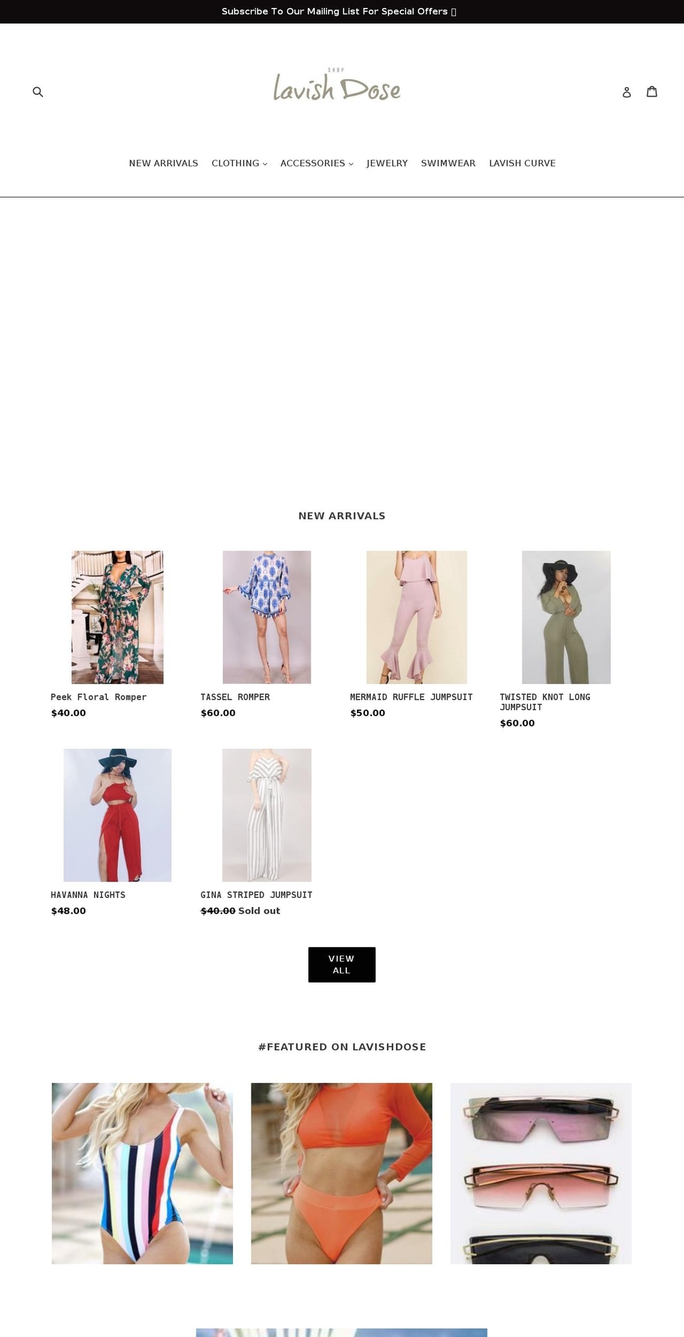lavishdose.com — Shopify storefront screenshot