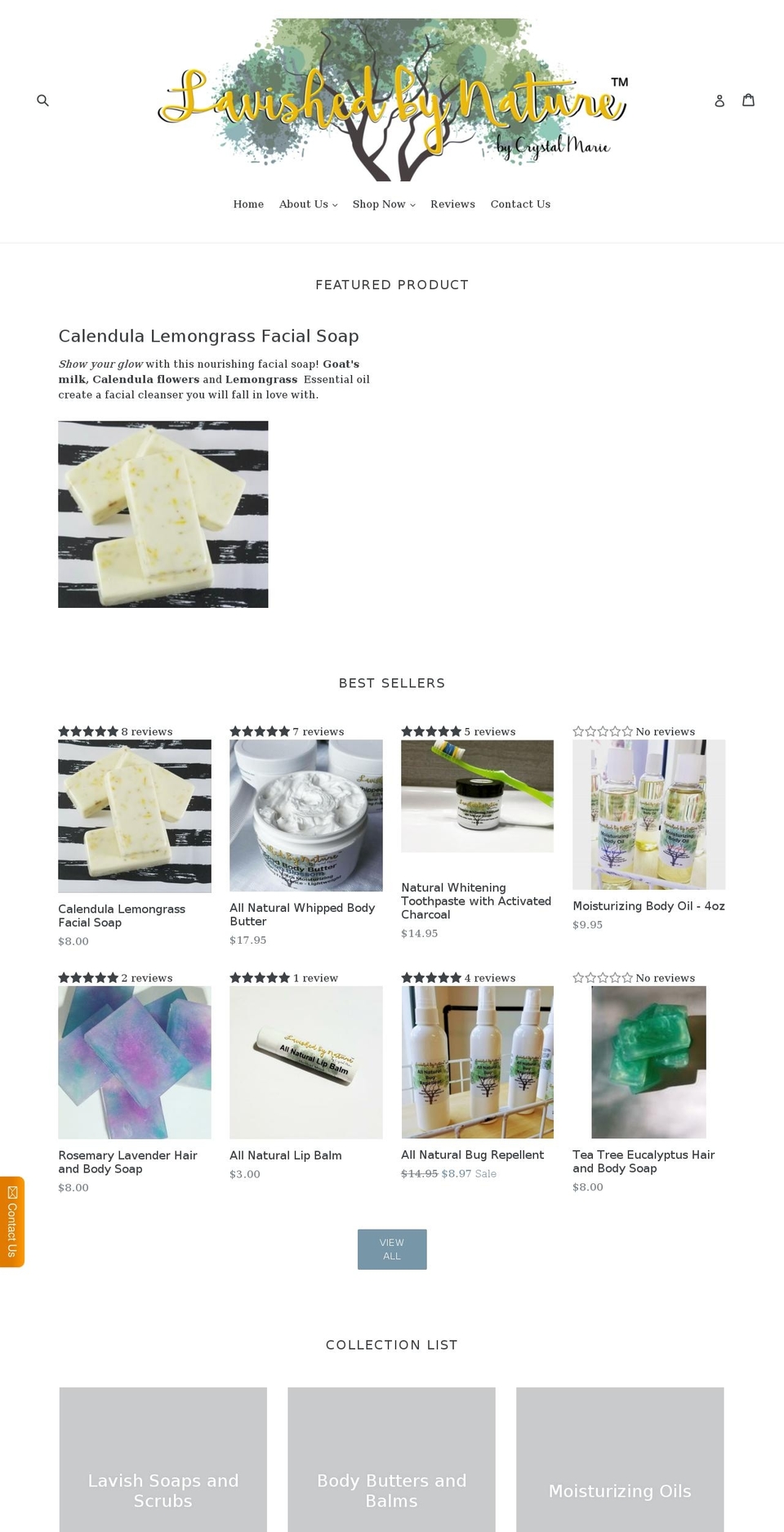 lavishedbynature.com shopify website screenshot