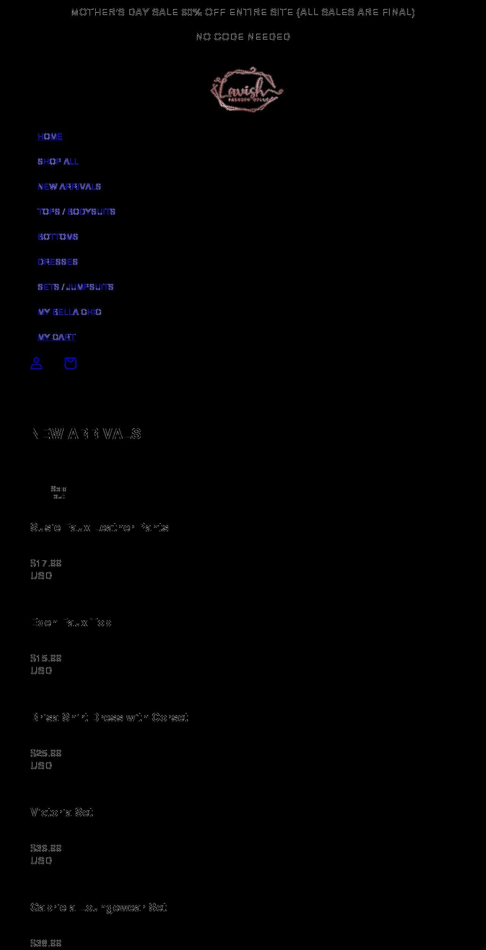 lavishfashiondolls.com shopify website screenshot