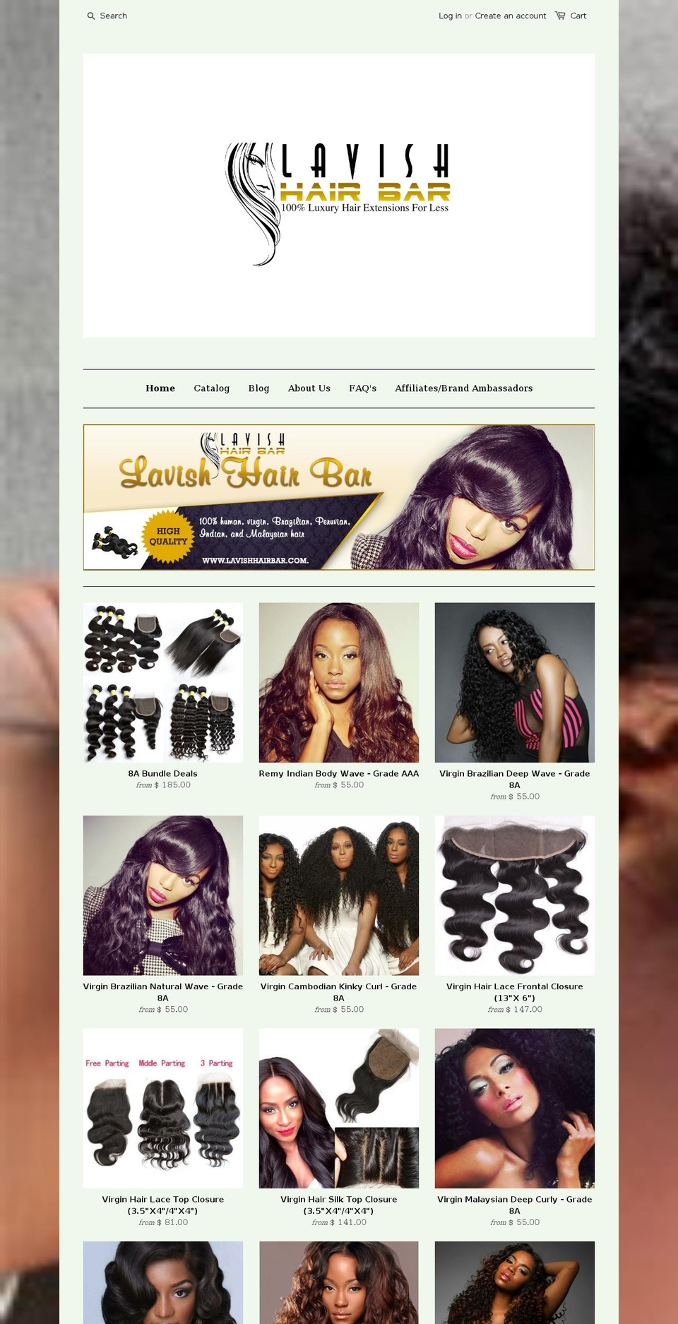 lavishhairbar.com shopify website screenshot
