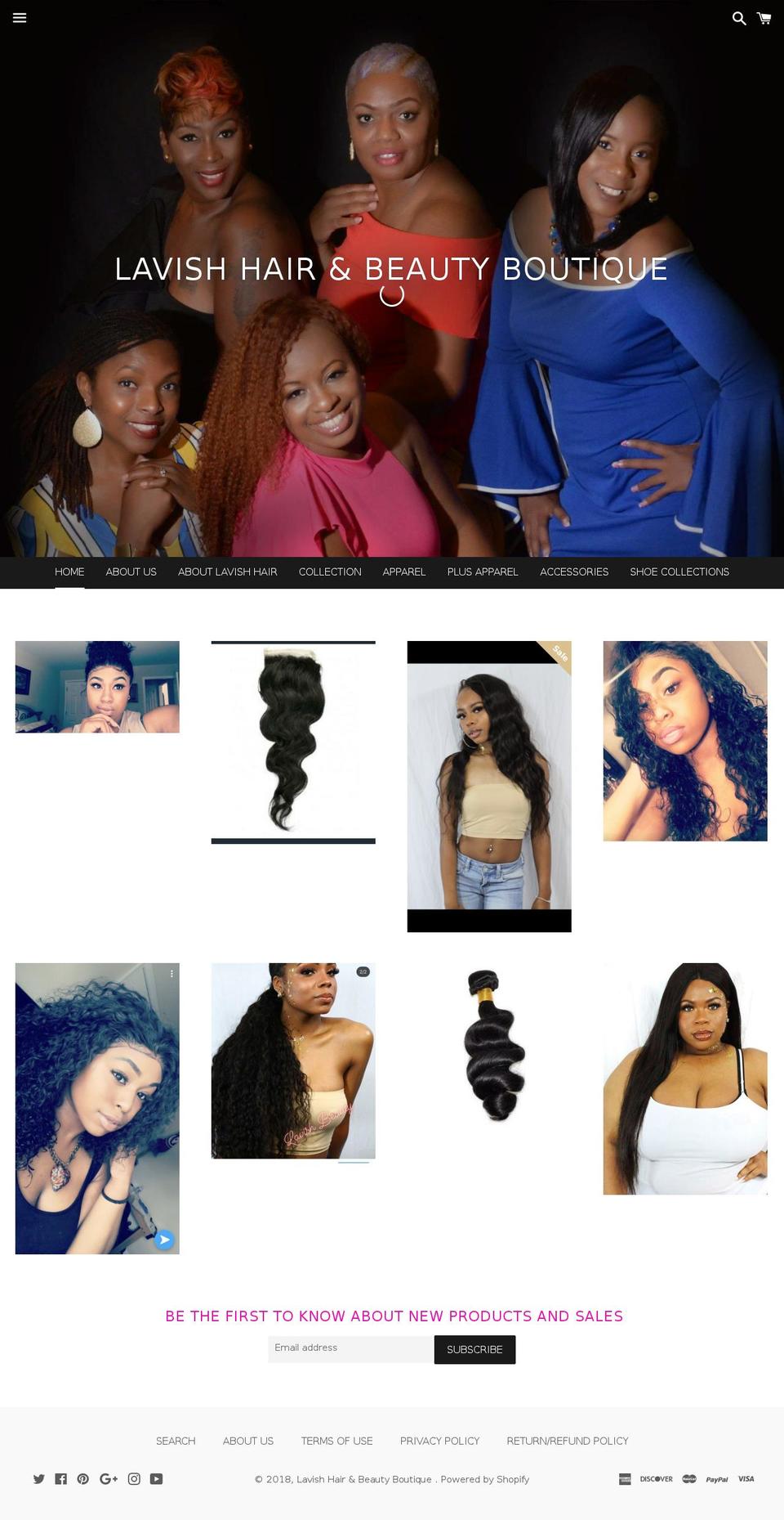 lavishhairbeautyshoppe.com shopify website screenshot