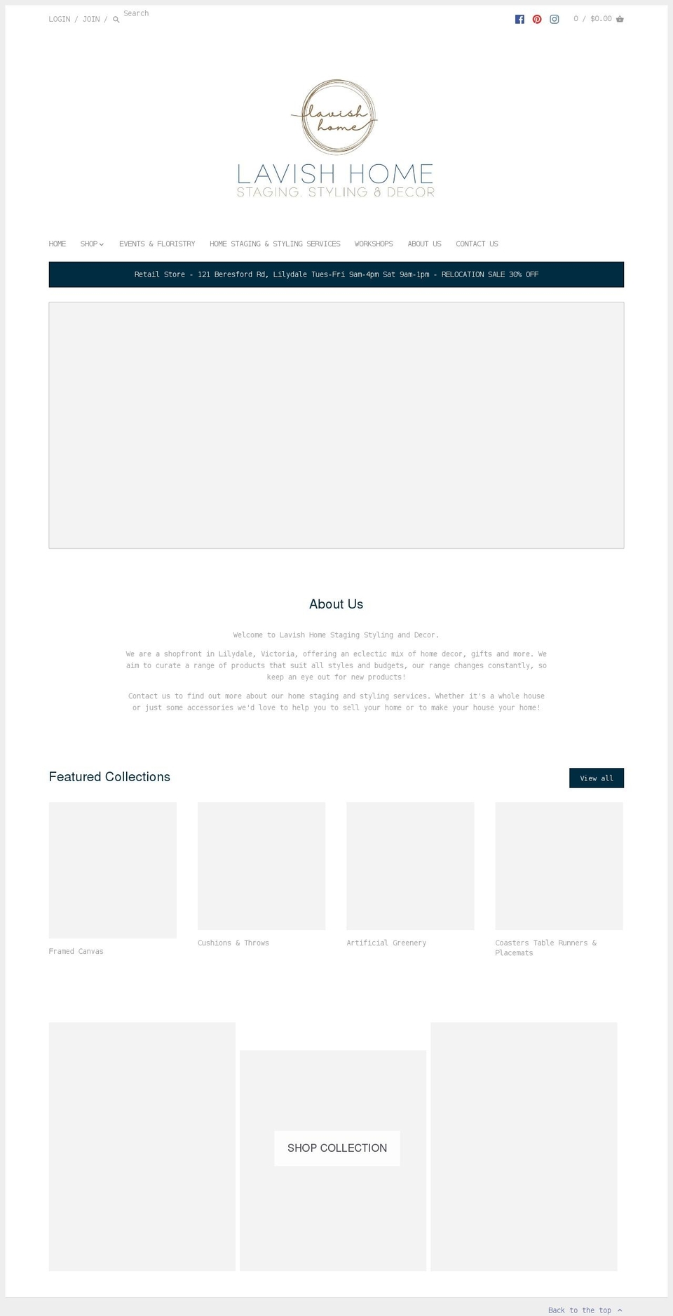 lavishhome.com.au shopify website screenshot