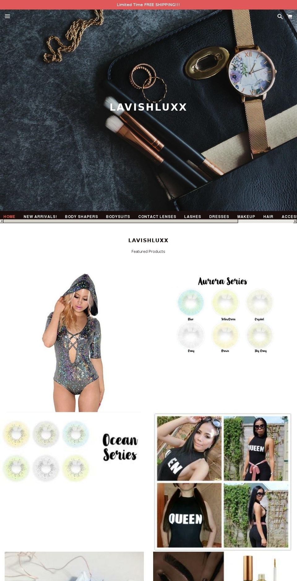 lavishluxx.com shopify website screenshot