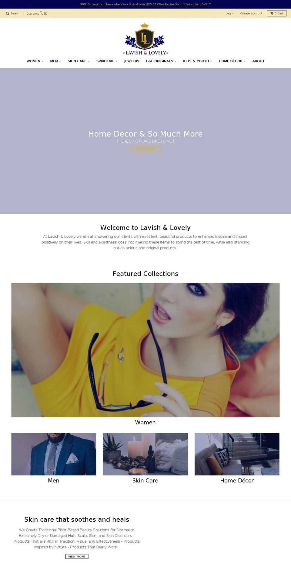 lavishnlovely.com shopify website screenshot