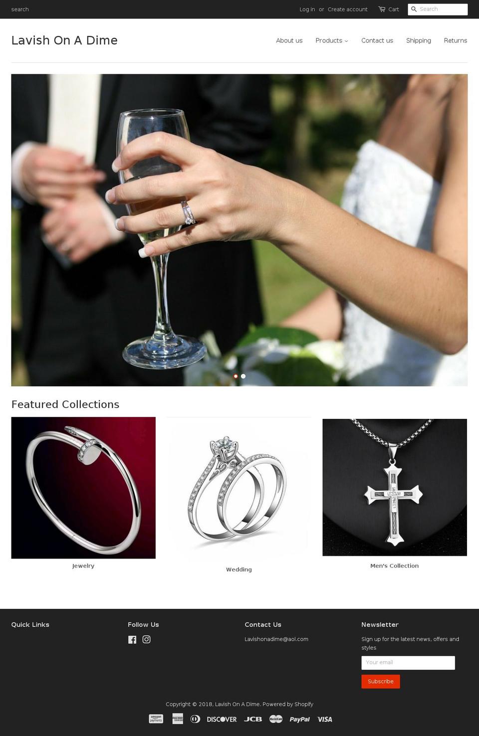 lavishonadime.com shopify website screenshot