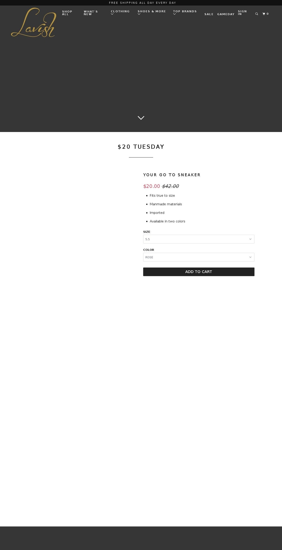 lavishonmain.com shopify website screenshot