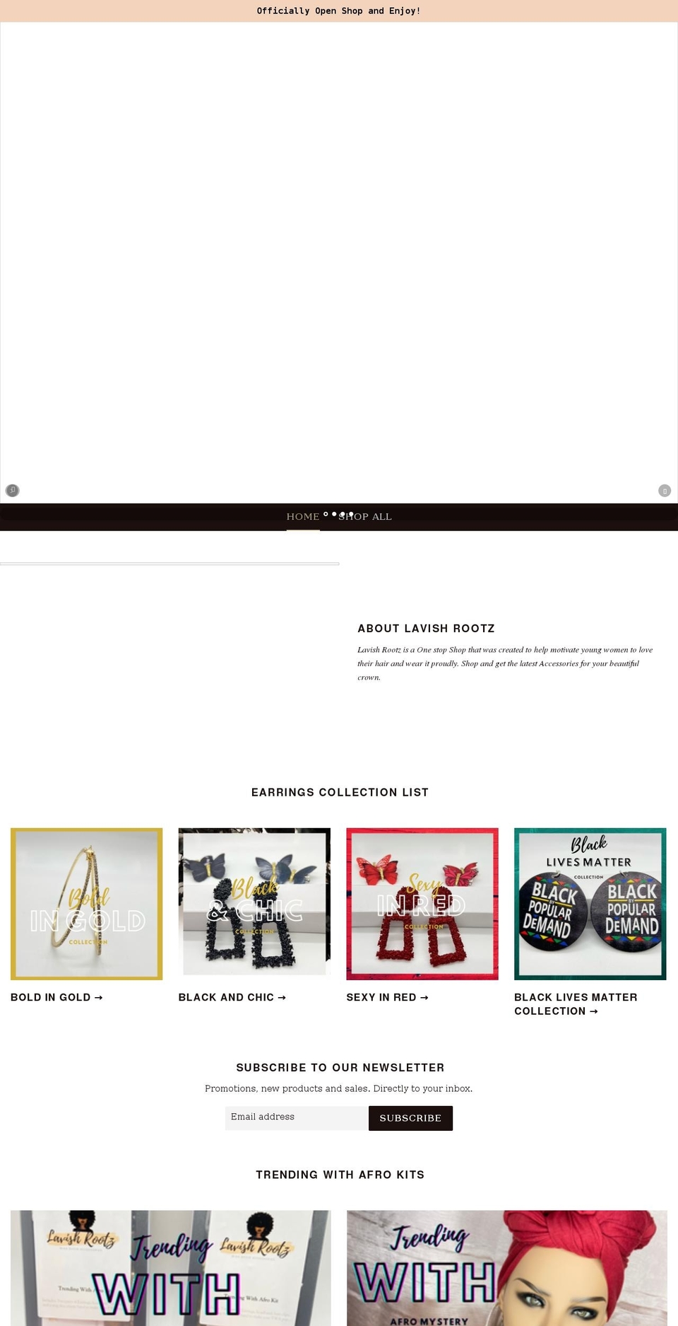 lavishrootz.online shopify website screenshot