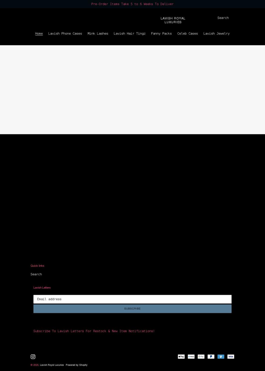 lavishroyalluxuries.com shopify website screenshot