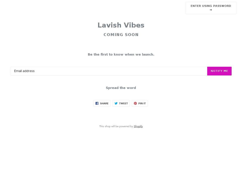 lavishvibes.com shopify website screenshot