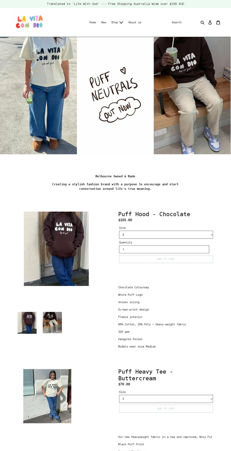 lavitacondio.com shopify website screenshot