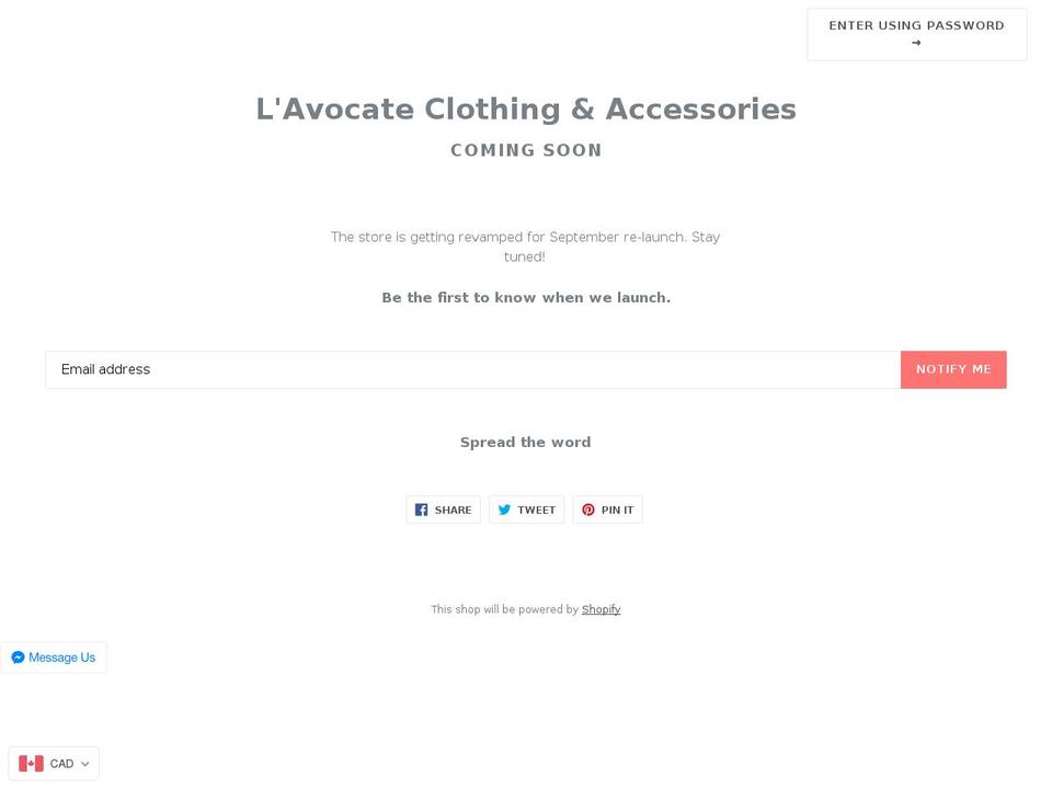 lavocate.com — Shopify storefront screenshot