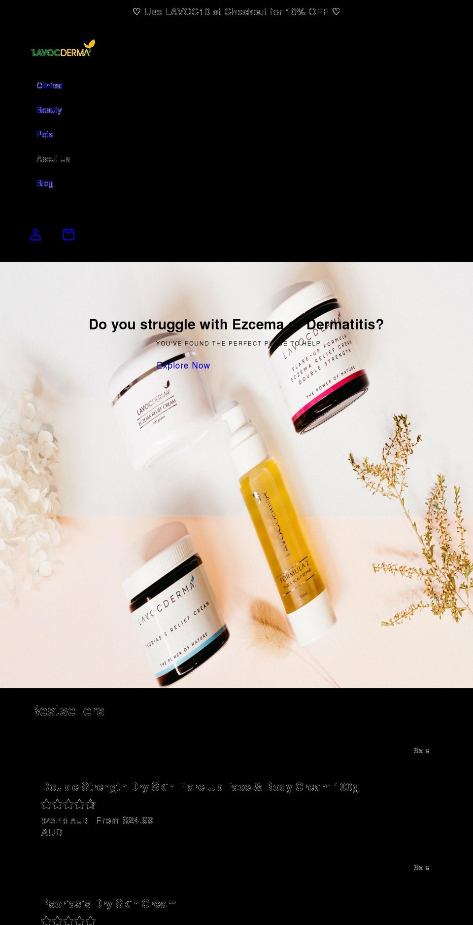 lavocderma.com.au shopify website screenshot
