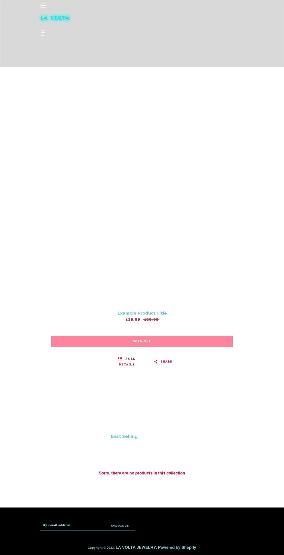 lavoltajewelry.com shopify website screenshot
