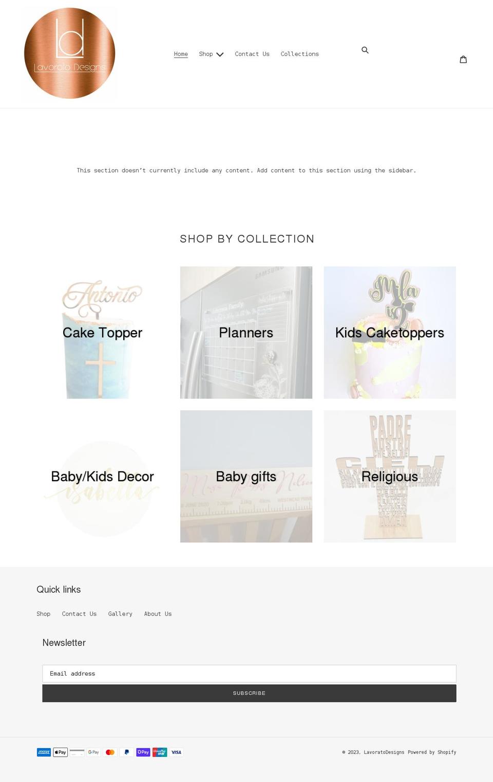 lavoratodesigns.com shopify website screenshot