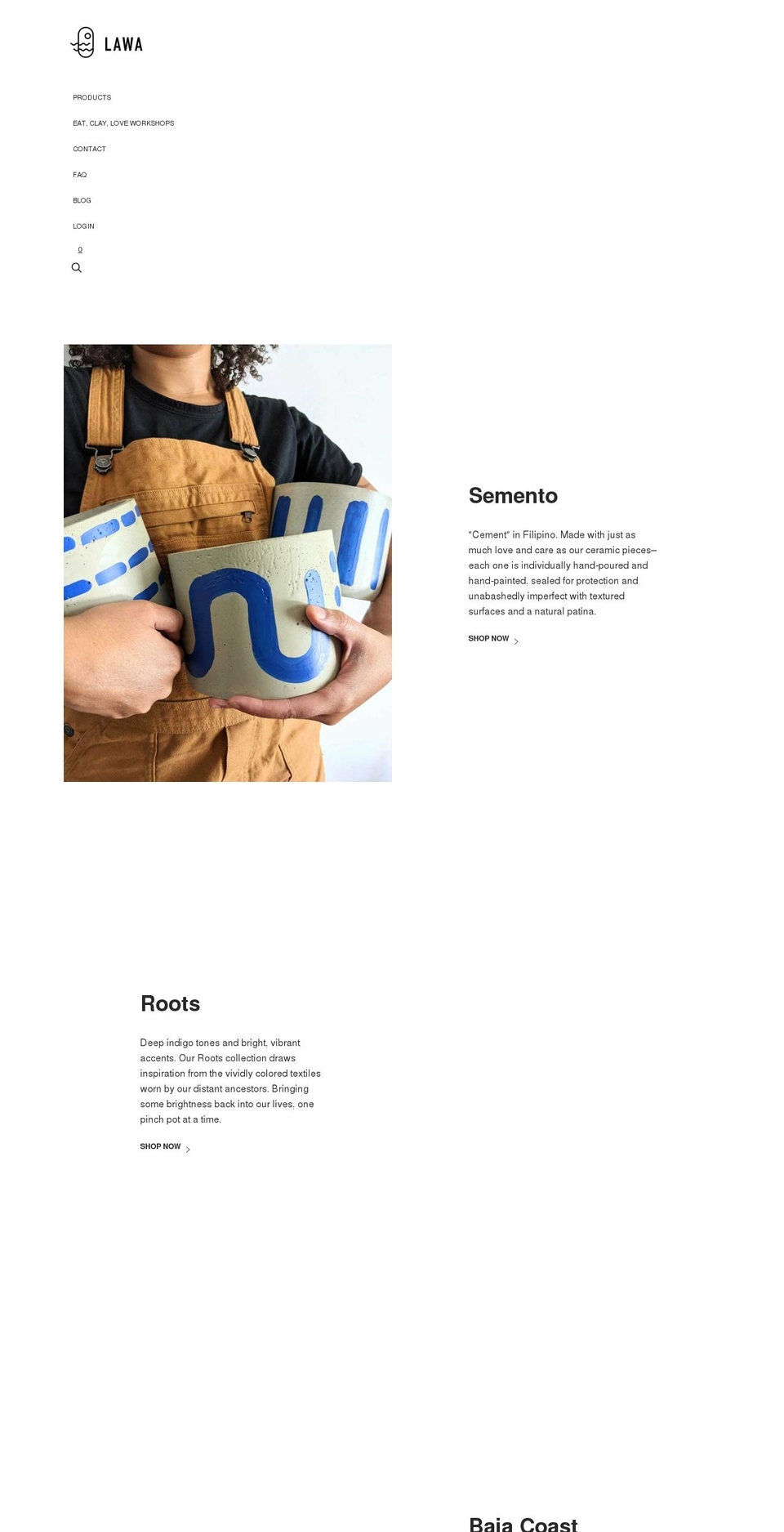 lawaceramics.com shopify website screenshot