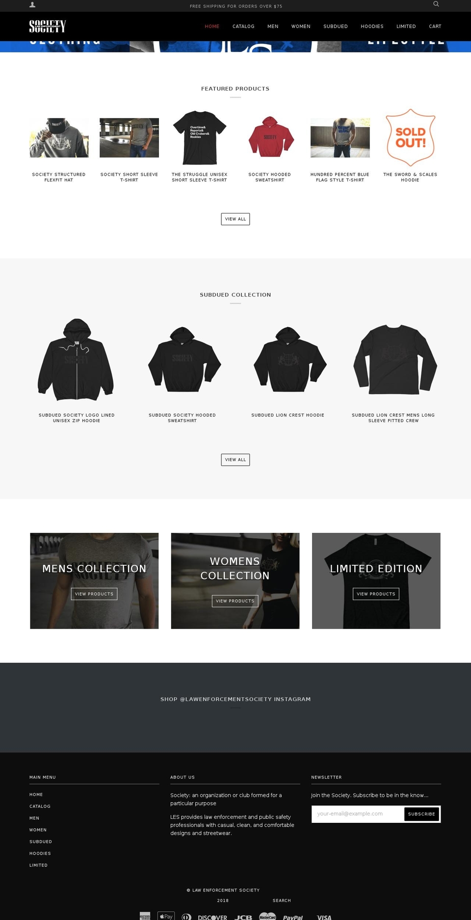 lawenforcementsociety.com — Shopify storefront screenshot