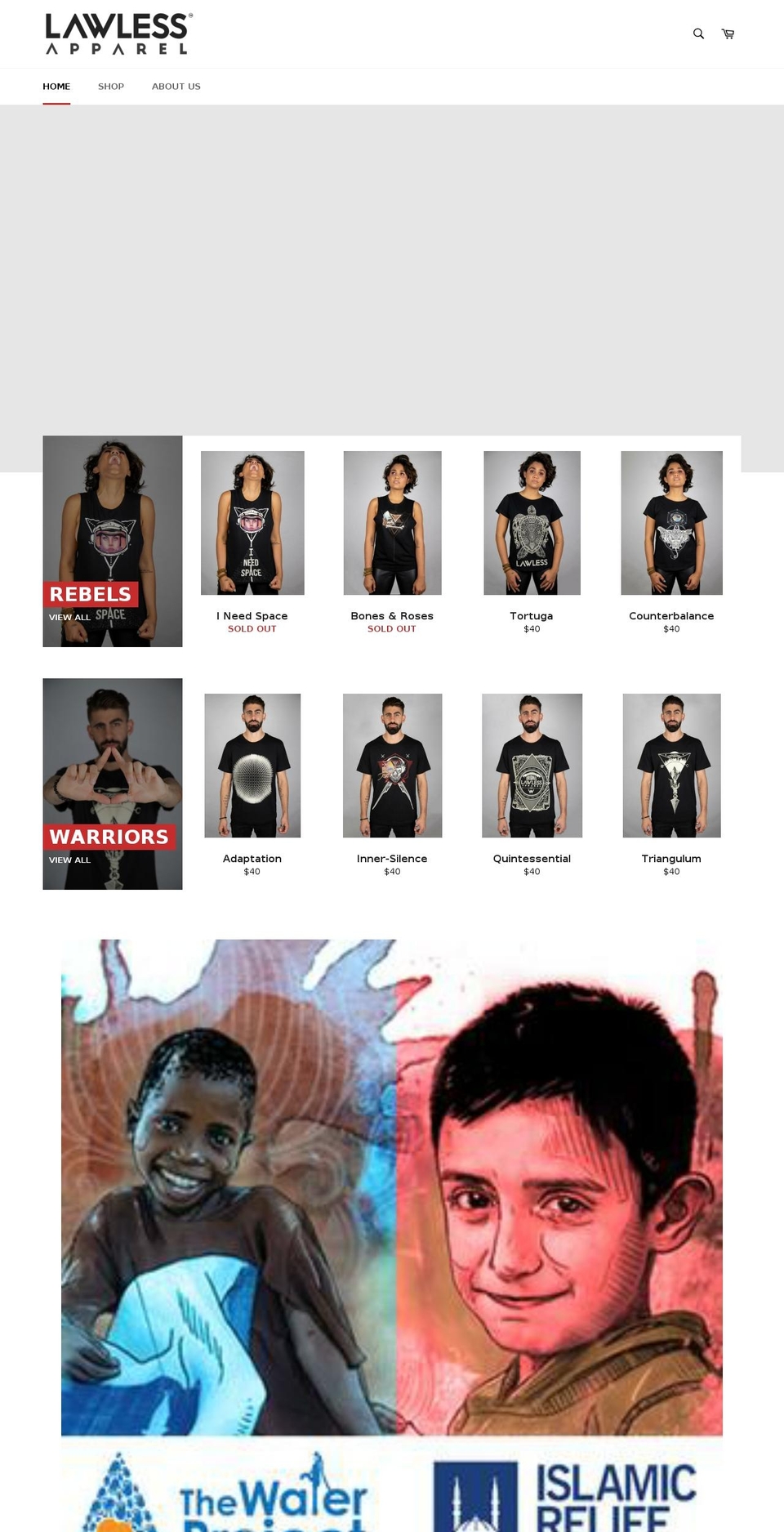 lawless-apparel.com shopify website screenshot