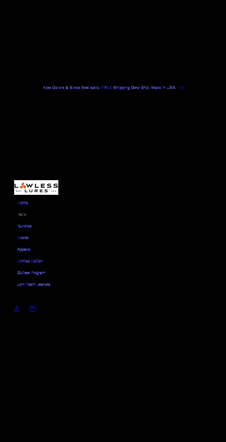 lawlesslures.com shopify website screenshot