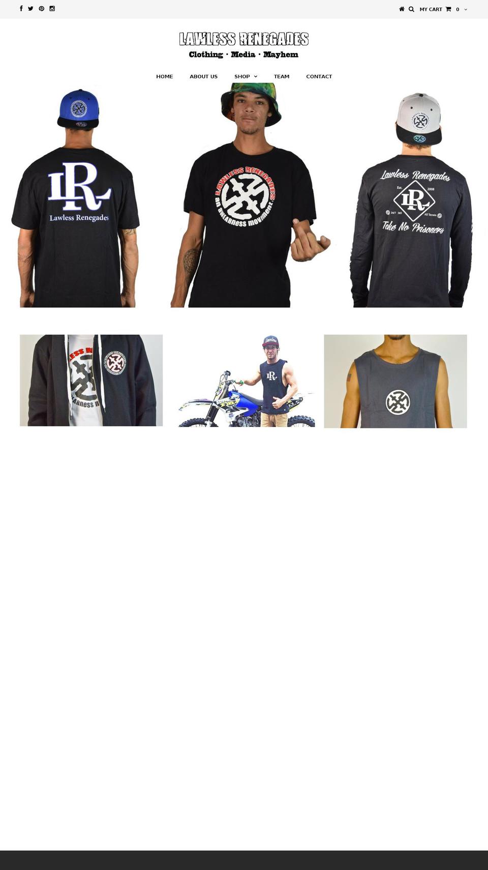 lawlessrenegades.com shopify website screenshot