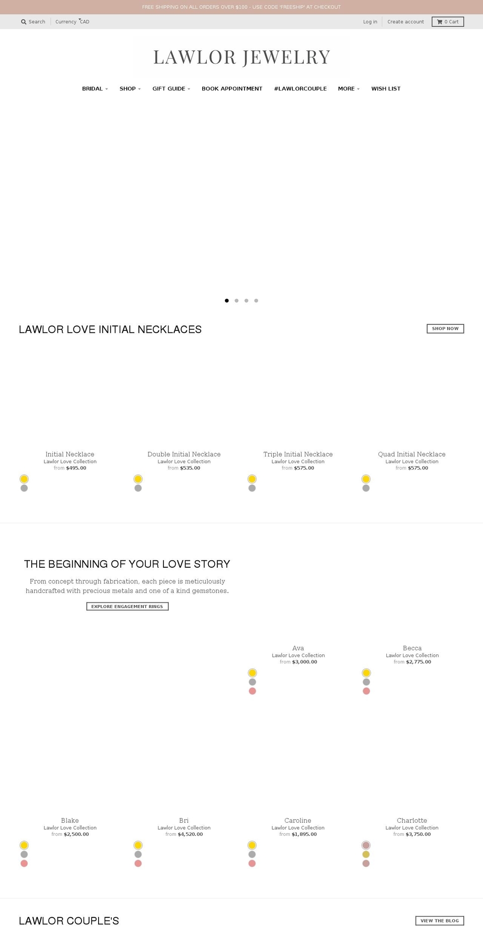 lawlorjewelry.com shopify website screenshot