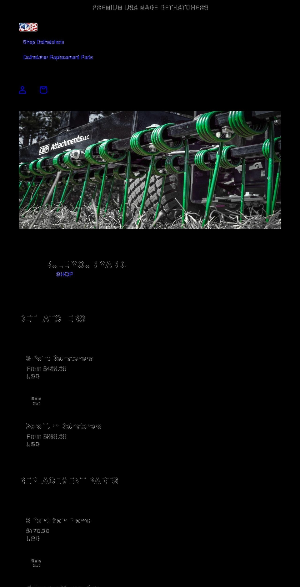 lawncareattachments.com shopify website screenshot