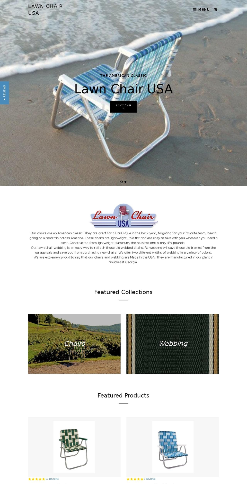 lawnchairusa.com shopify website screenshot