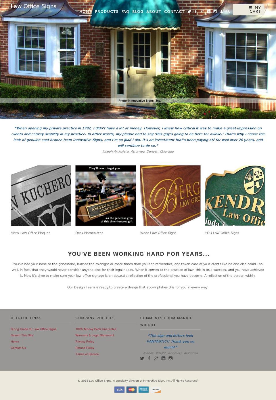 lawofficesigns.com — Shopify storefront screenshot
