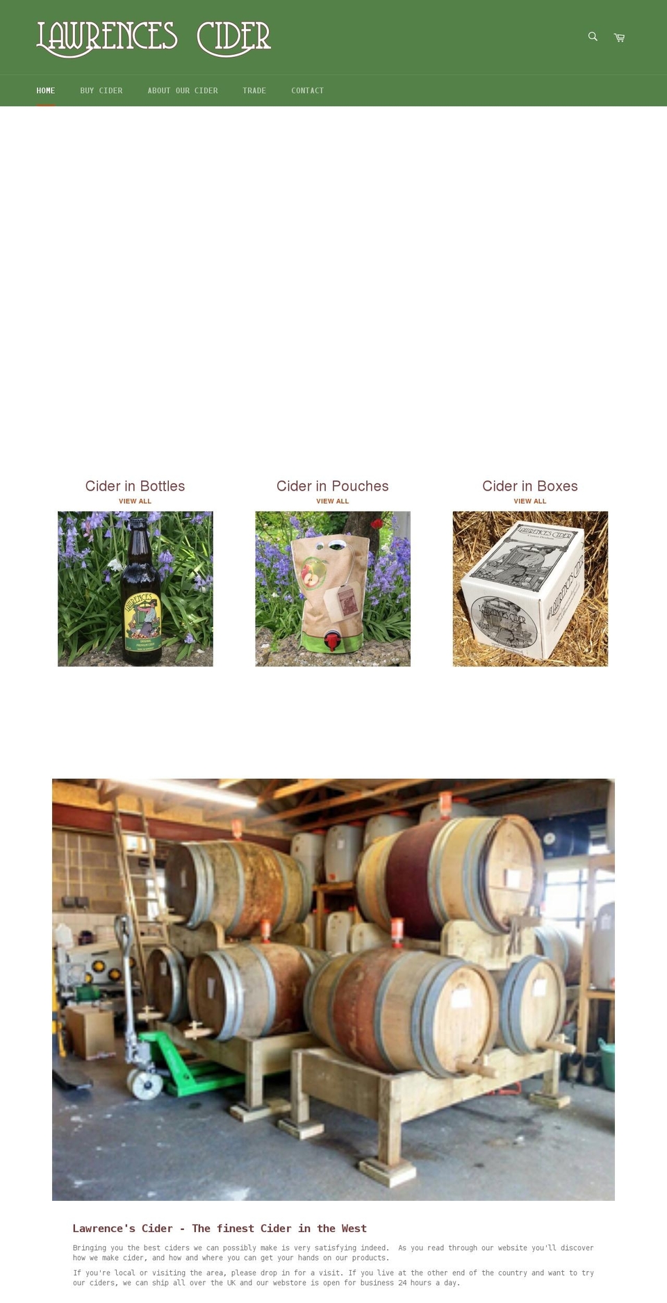 lawrencescider.co.uk shopify website screenshot