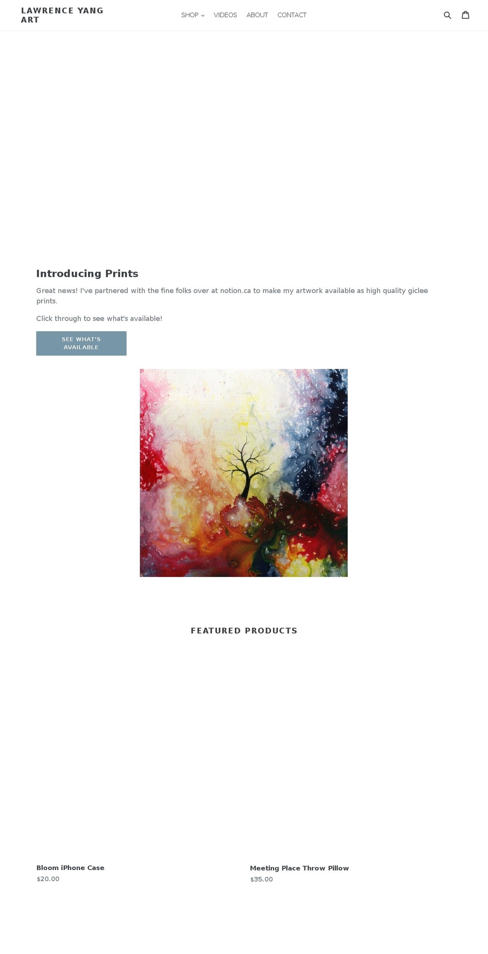 lawrenceyangart.com — Shopify storefront screenshot
