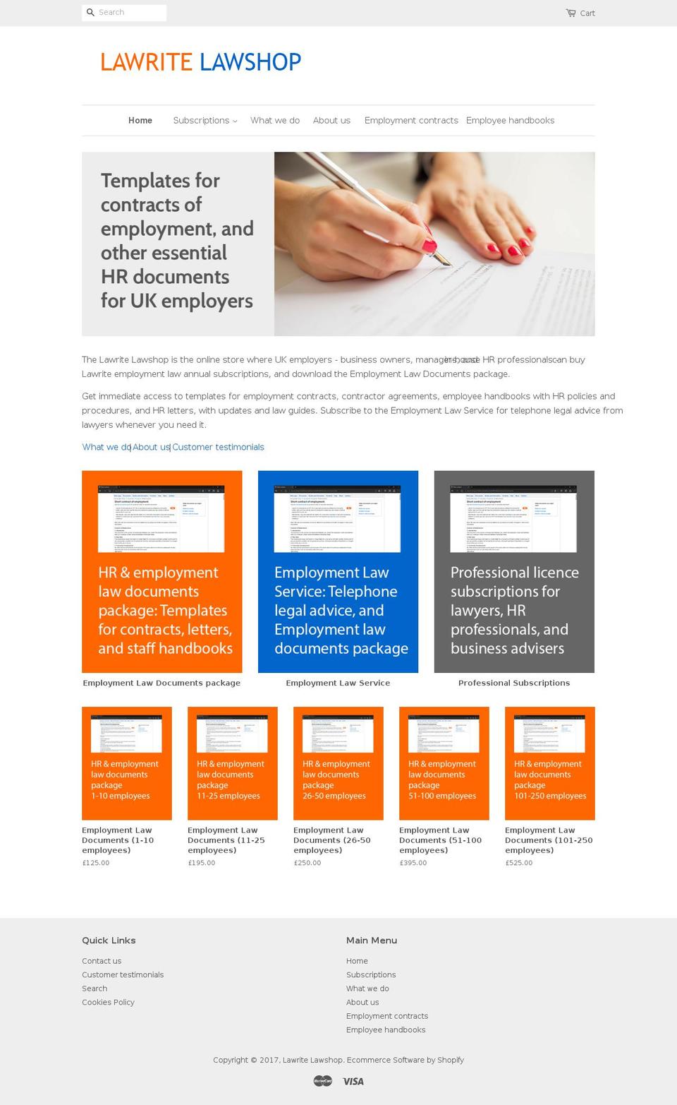 lawritelawshop.com shopify website screenshot