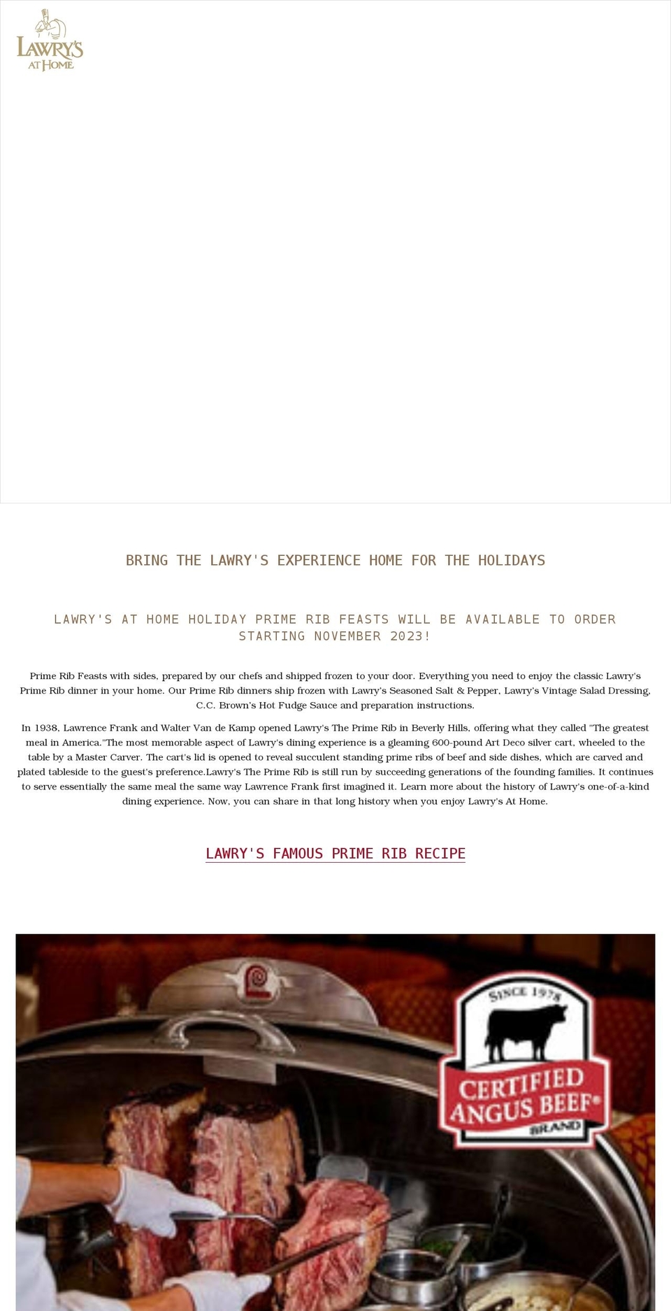 lawrysathome.com shopify website screenshot