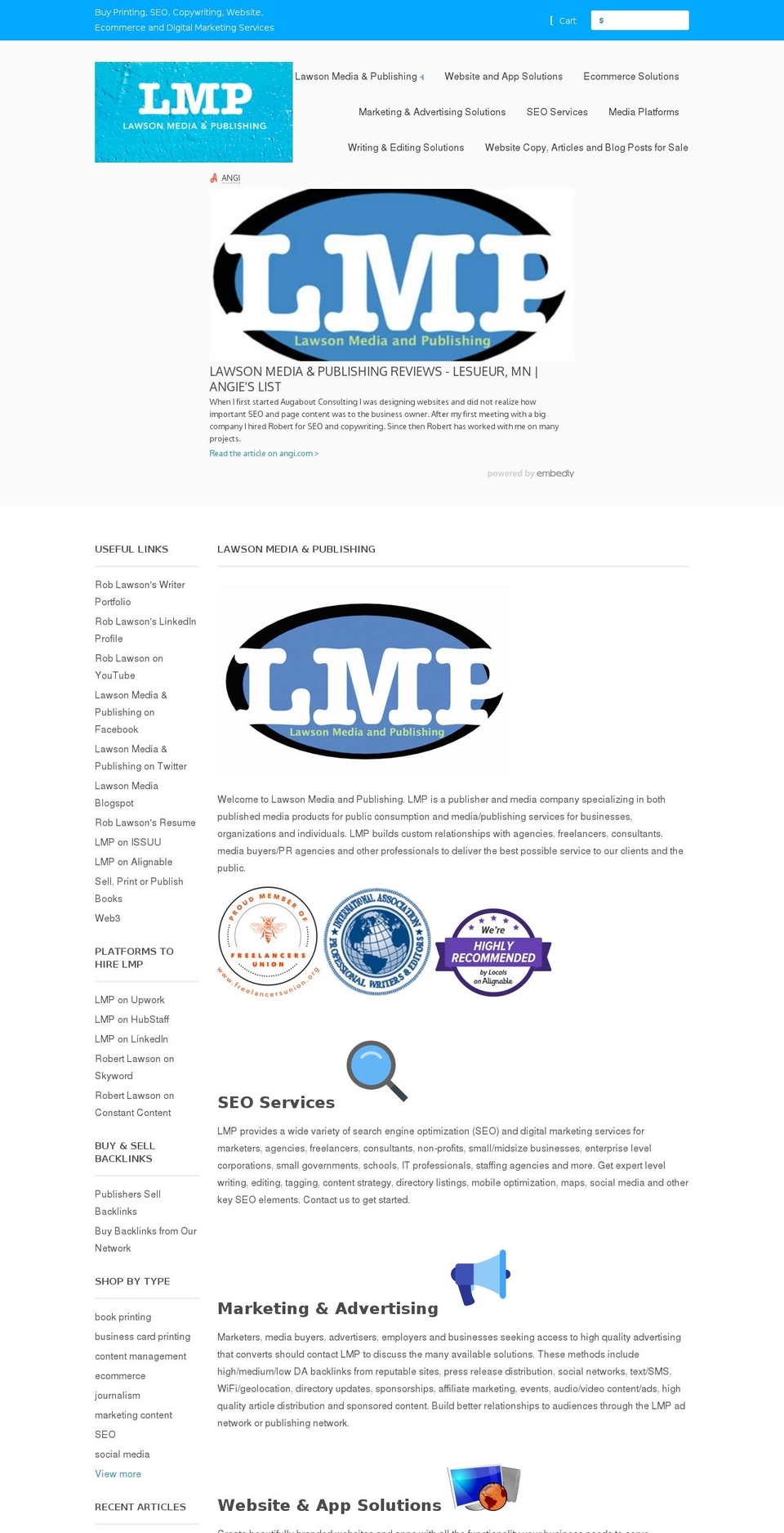 lawsonmediapub.com shopify website screenshot