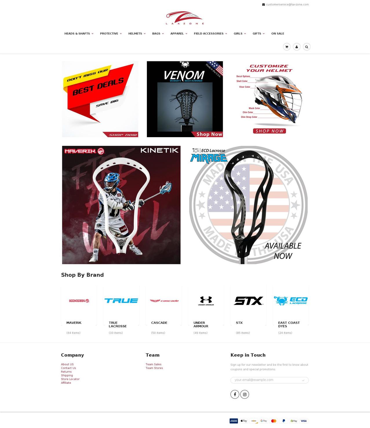 lax-zone.com shopify website screenshot