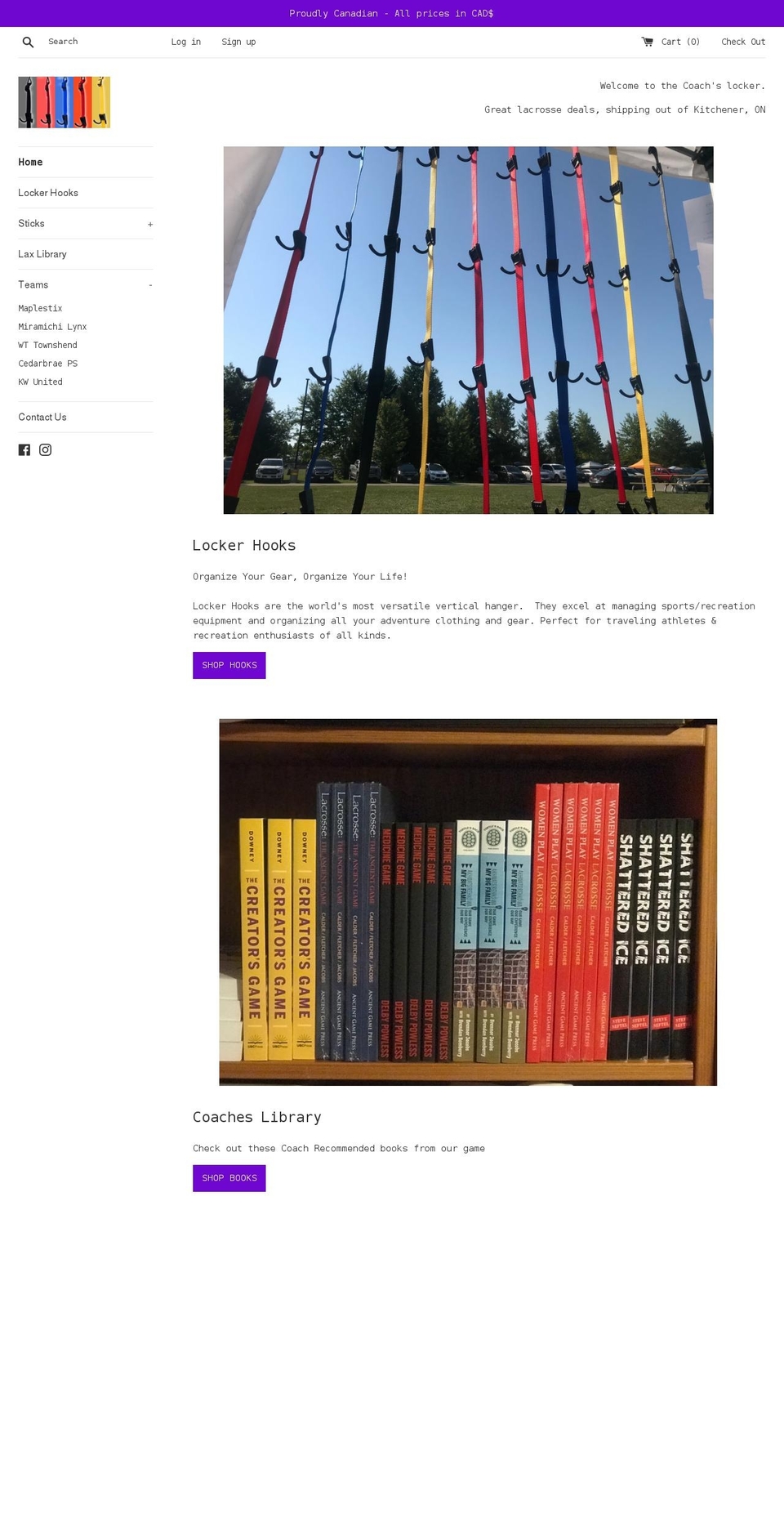 laxcoachlocker.com shopify website screenshot