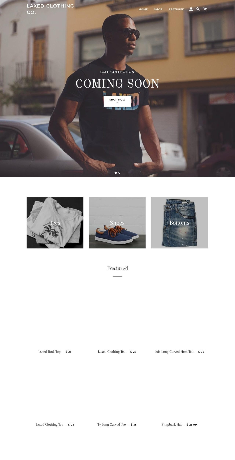 laxedcc.com — Shopify storefront screenshot
