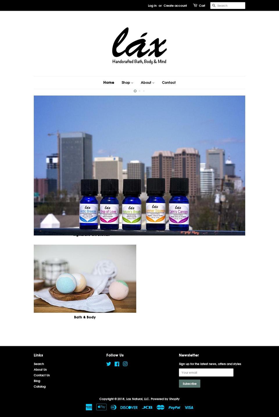 laxnatural.com — Shopify storefront screenshot