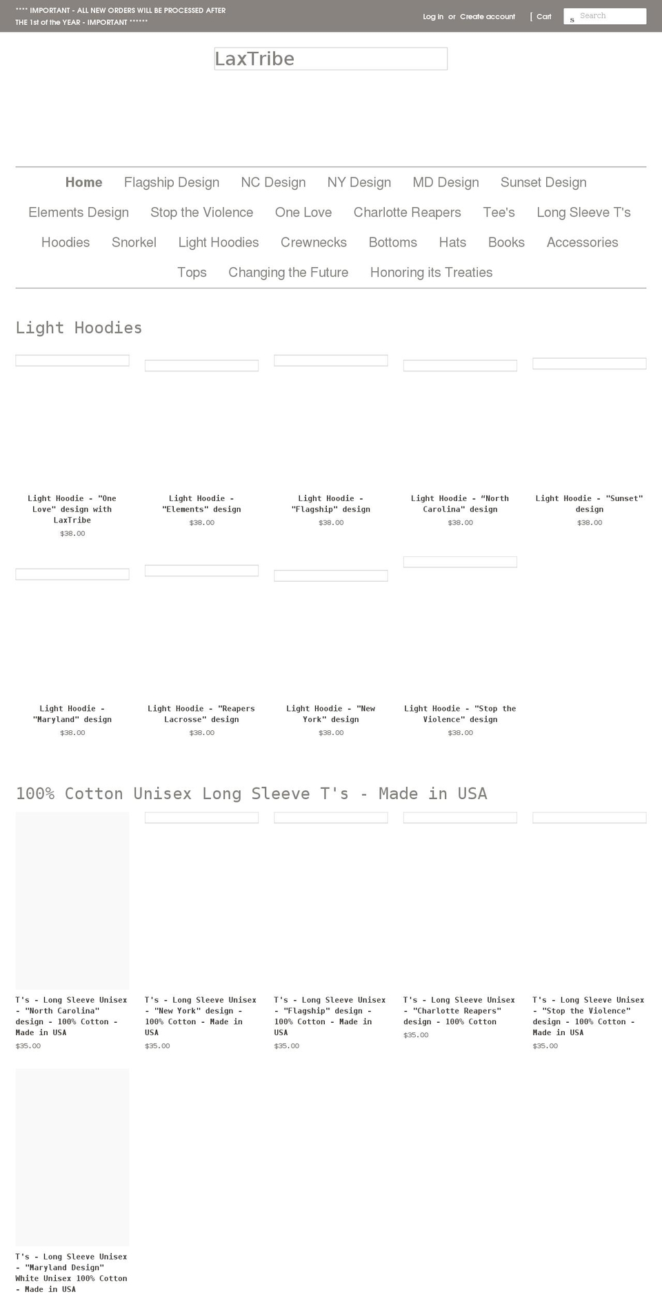 laxtribe.com shopify website screenshot