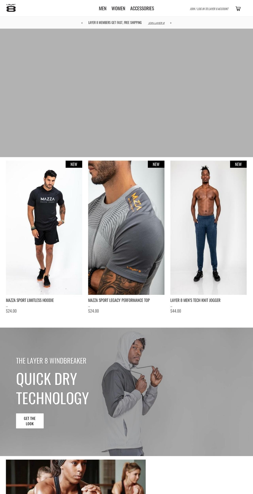 layer8.com shopify website screenshot