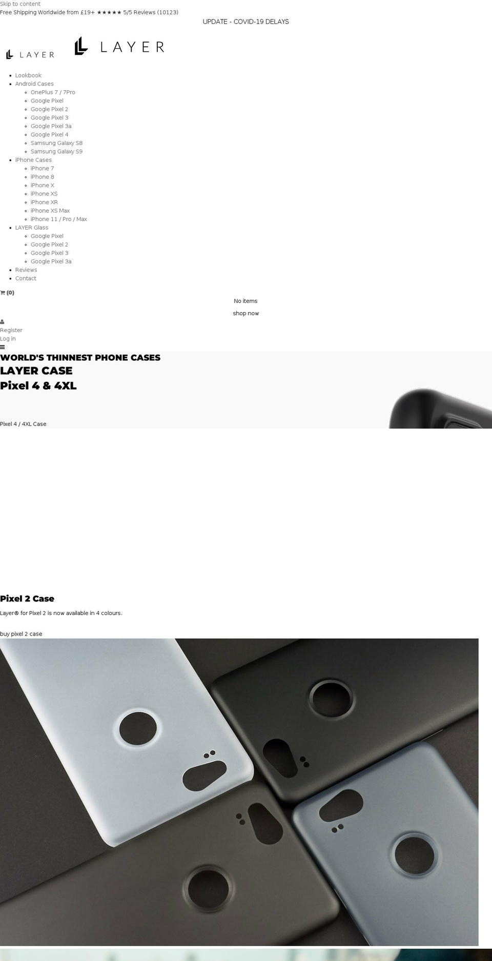 layercase.co.uk shopify website screenshot