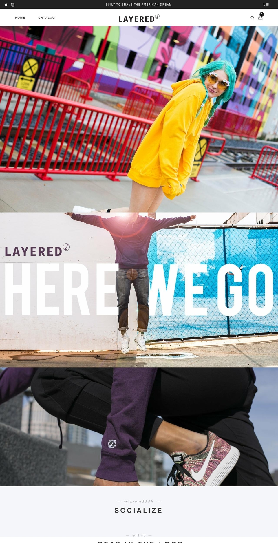 layeredusa.com — Shopify storefront screenshot