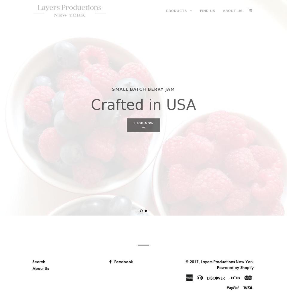 layersproductionsnewyork.com shopify website screenshot