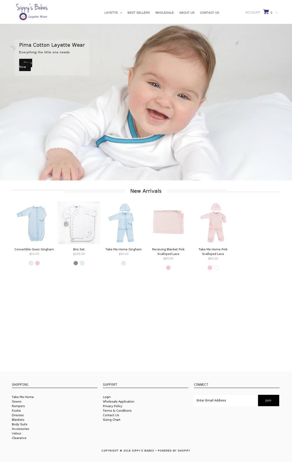 All Baby Wear v2.0 Shopify theme site example layettewear.com