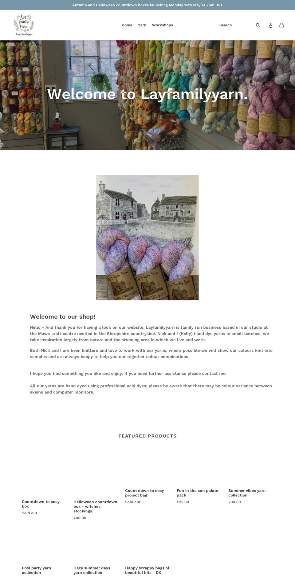 layfamilyyarn.co.uk shopify website screenshot