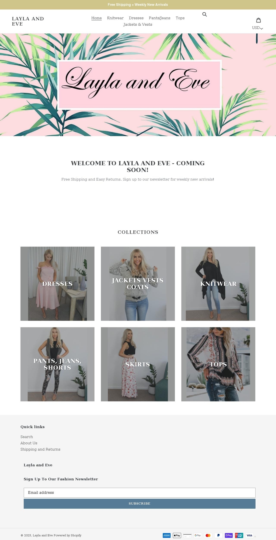 laylaandeve.com shopify website screenshot
