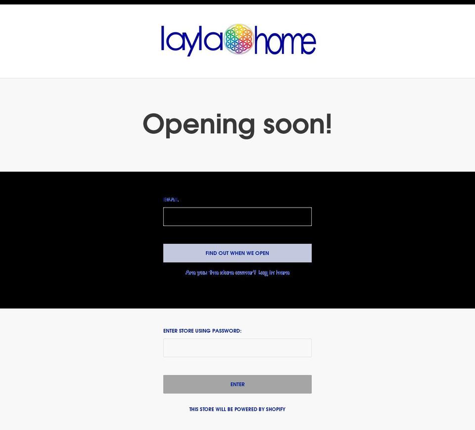 laylahome.com shopify website screenshot