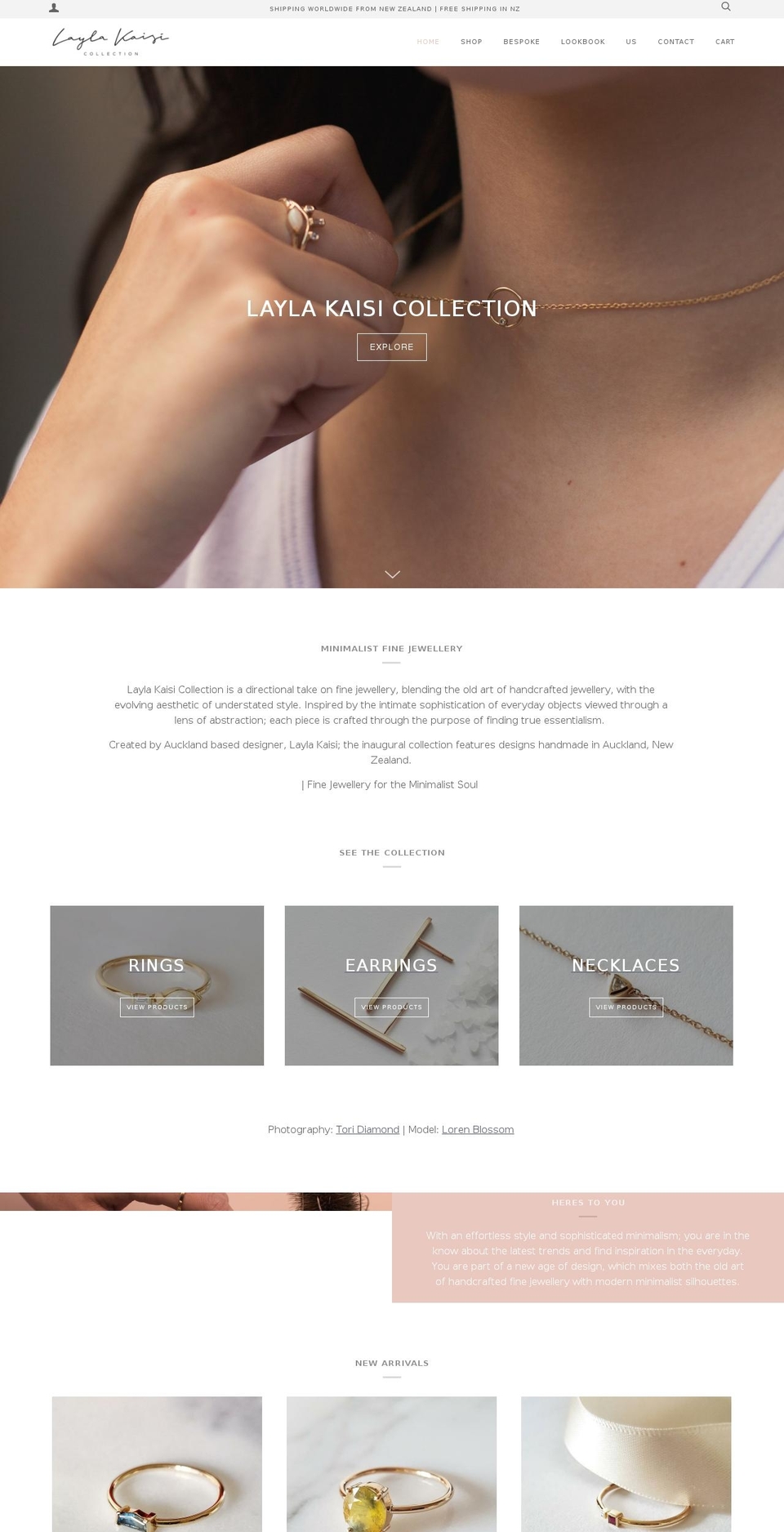 laylakaisicollection.co.nz shopify website screenshot