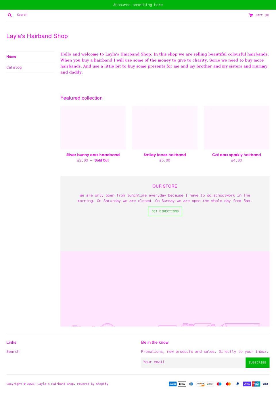 laylashairbandshop.com shopify website screenshot