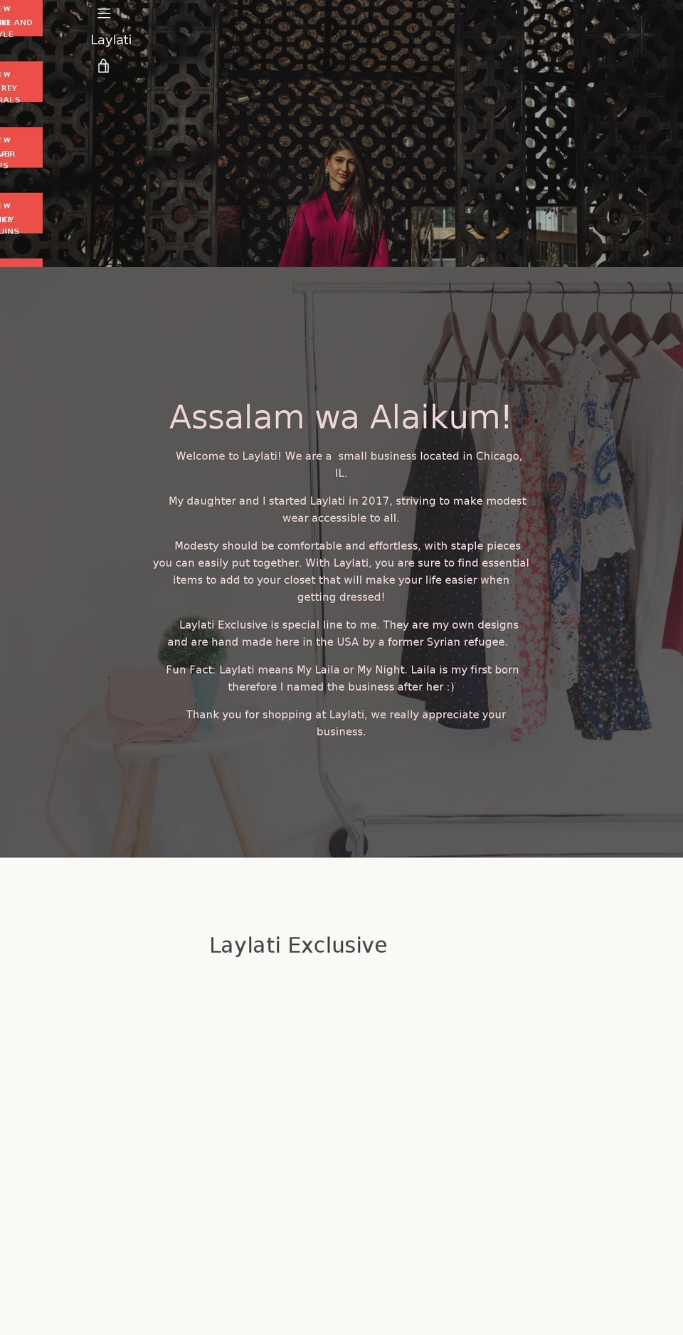 laylatishop.com — Shopify storefront screenshot