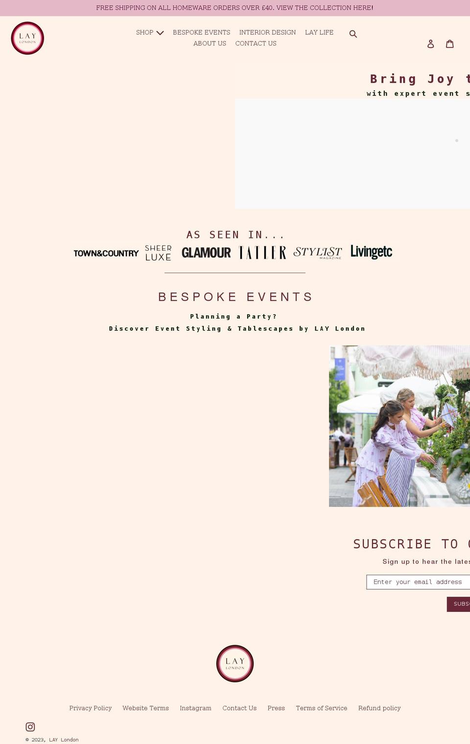 laylondon.com shopify website screenshot