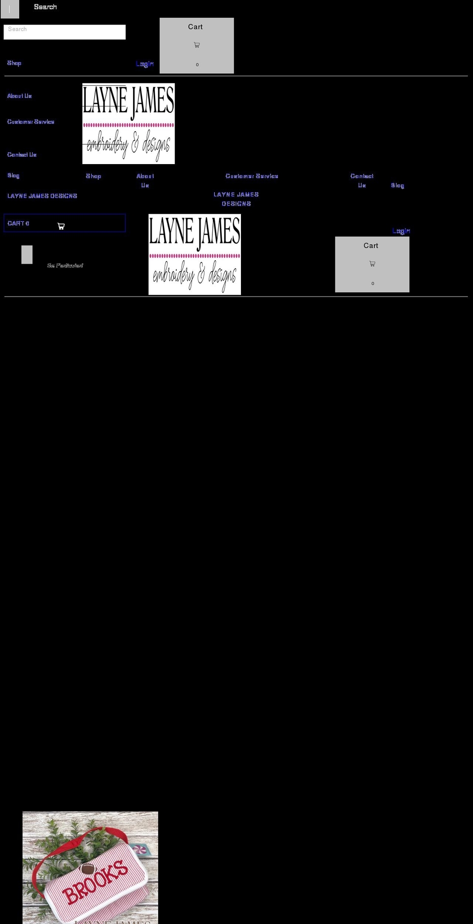 laynejames.com shopify website screenshot